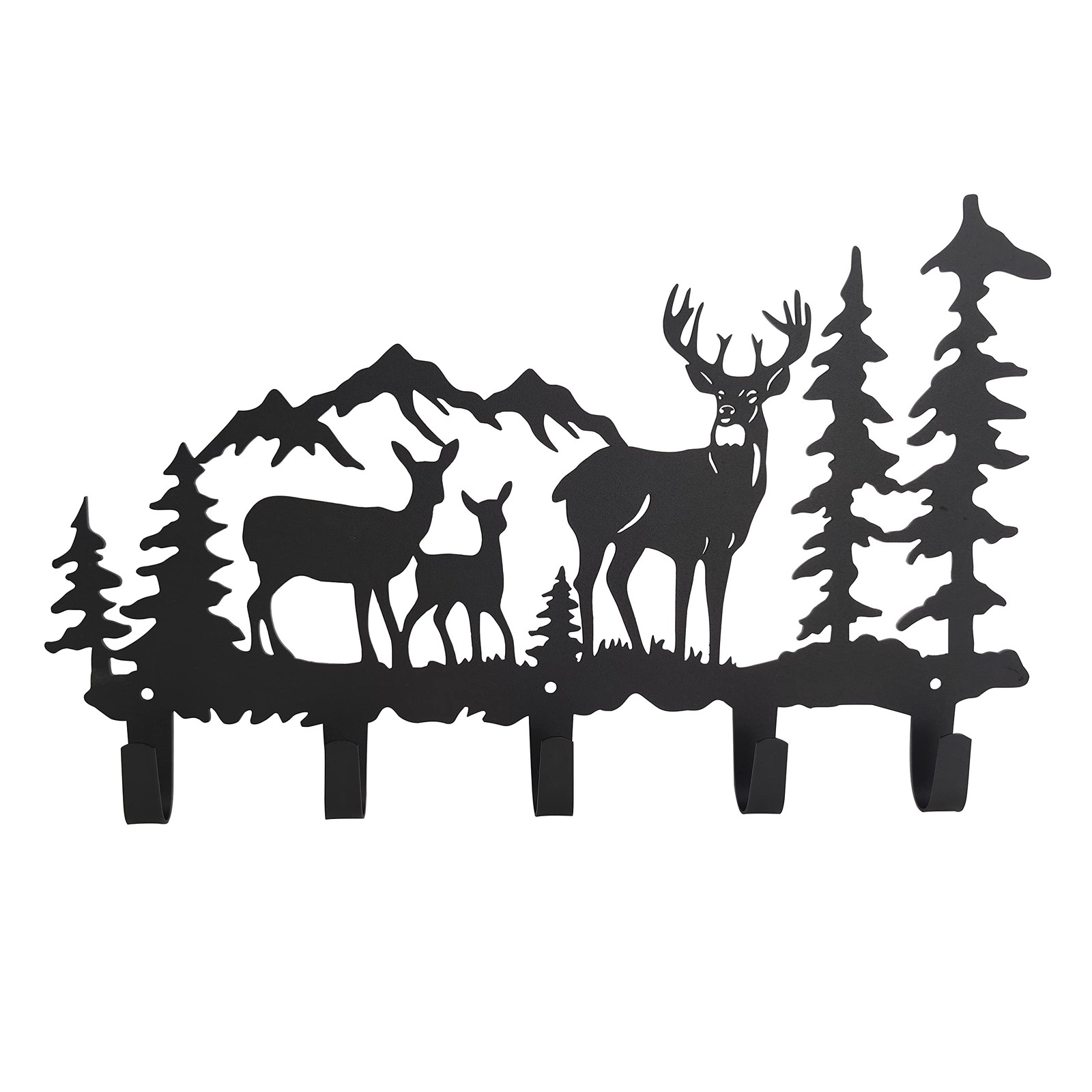 Metal 5-Hook Deer Storage, Coated Wall Mount, 15.8×9.65×1.1 inches, 35lbs Cap…