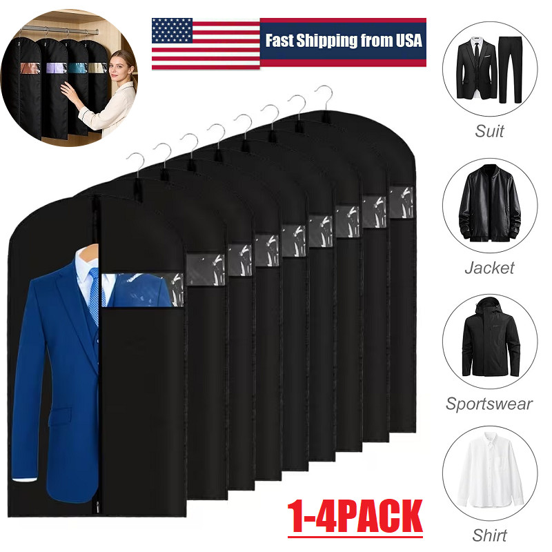 5Pcs Suit Travel Bag Garment Bag Long Dress For Hanging Clothes Carrier Cover US