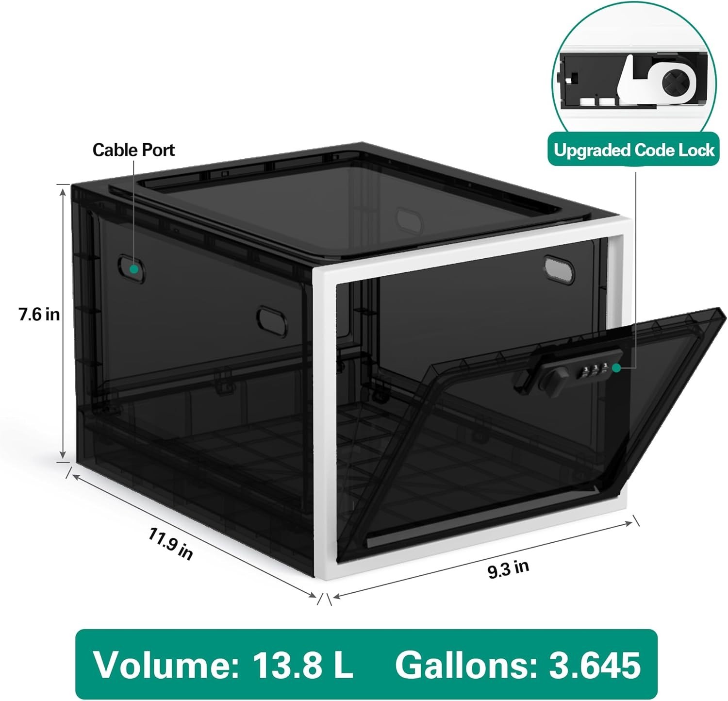 Large Black Lock Box for Medication, Snacks & Personal Items – Maximum Safety