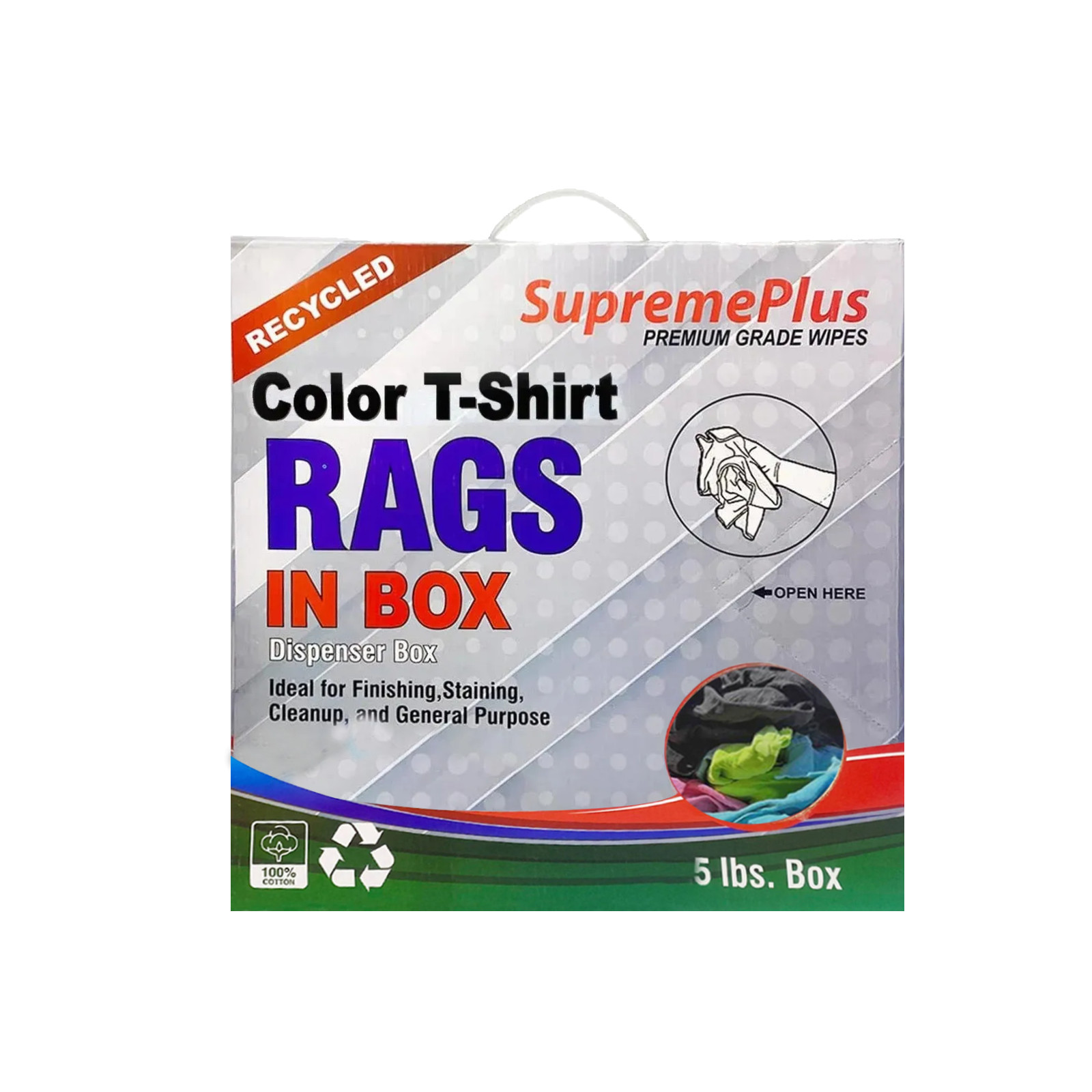 Recycled Color Knit Cotton Rags – Shop Cleaning Wiping Cloths – Compressed Boxes