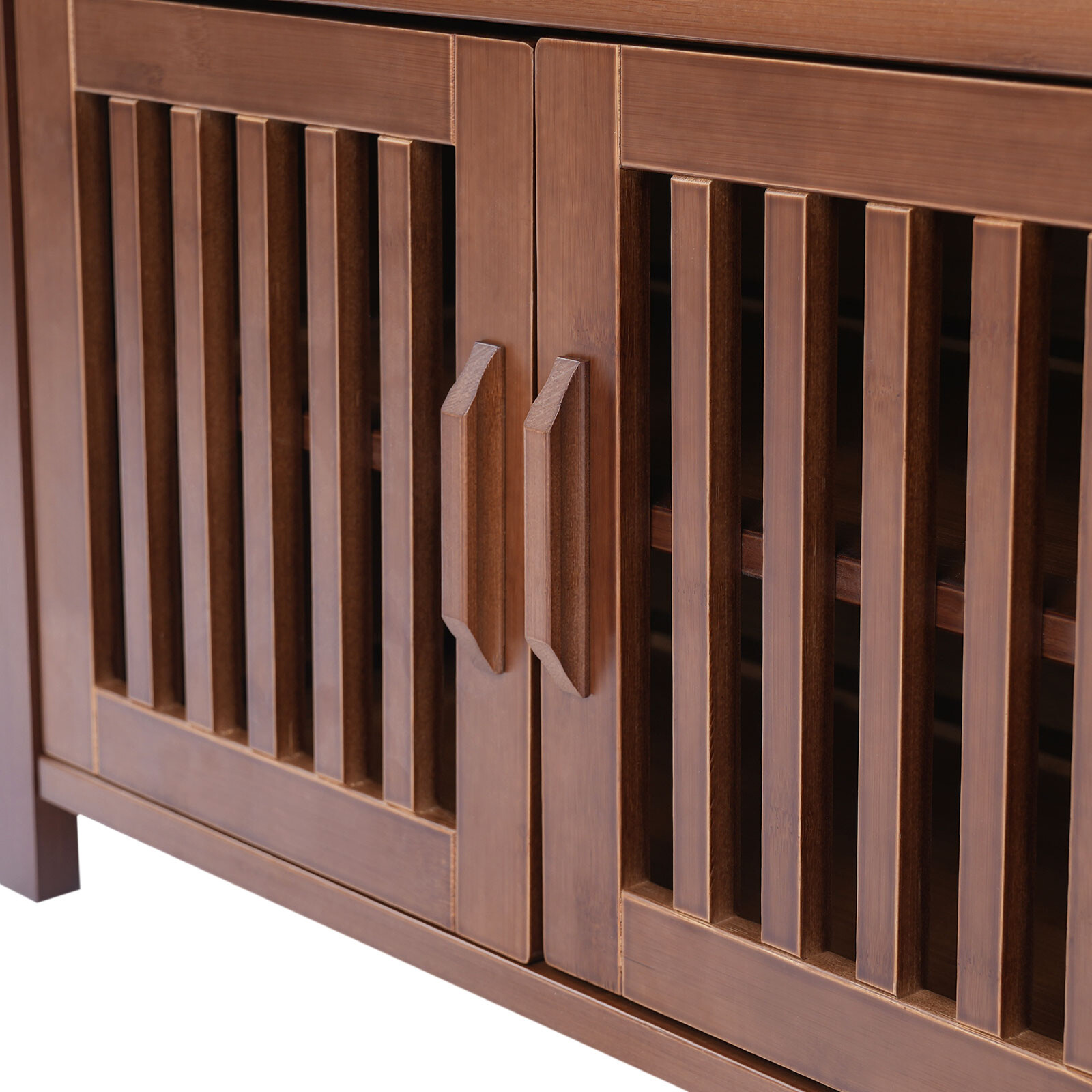 Bamboo Shoe Storage Bench With Cushion & Hidden Storage, 150kg Capacity