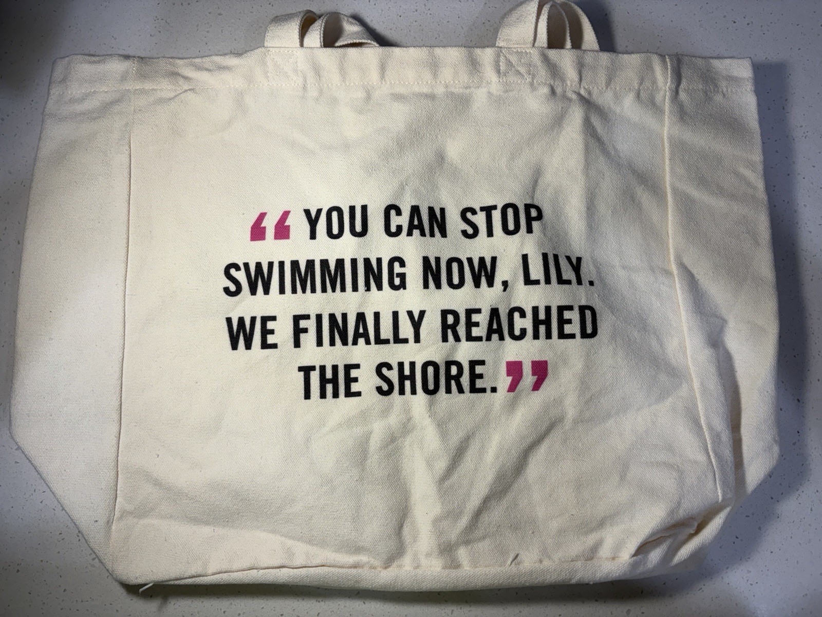 Colleen Hoover Books Quote Tote Bag Beige Cotton/Polyester 8×12 in 6 in H