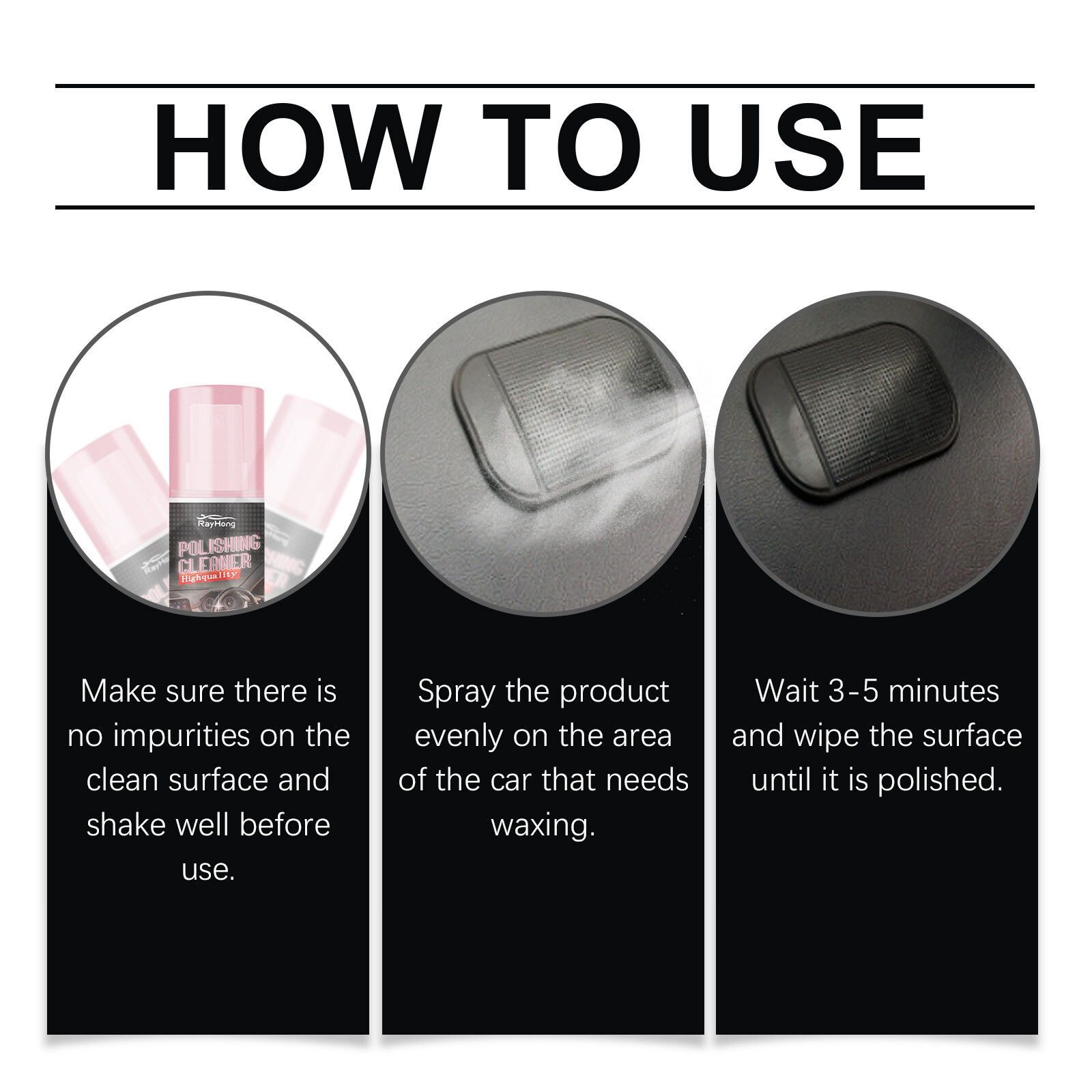 3x Polishing Cleaner Cars Interior Car Interior Detailer & Cleaner 100ml