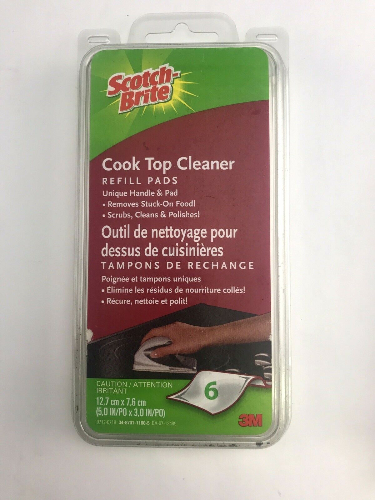Scotch Brite Cook Top Cleaner Refill Pads (6pc) + Ceramic Stove Top Wipes (24pc)