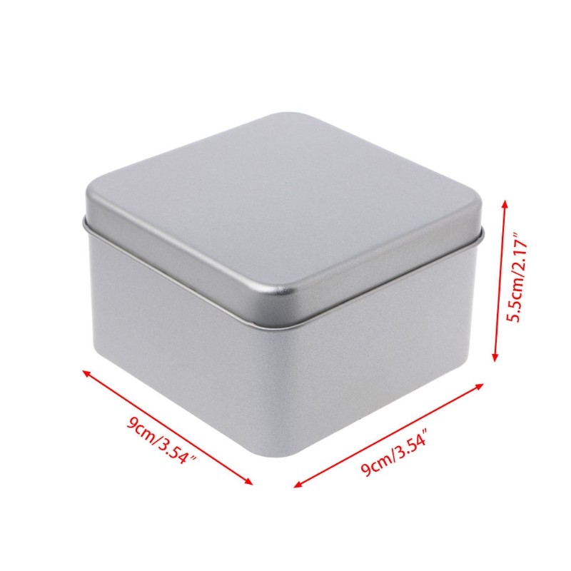 9x9cm Small Metal Tin Silver Storage Box for Case Organizer For Money Coin Candy