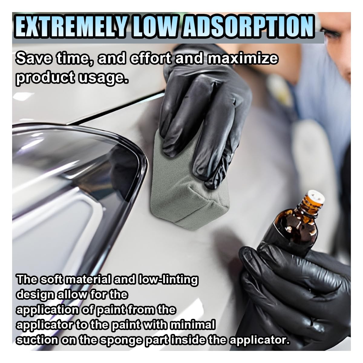 Suede Microfiber Applicator Pad Ceramic Coating Sponge 4PCS Gray Detailing