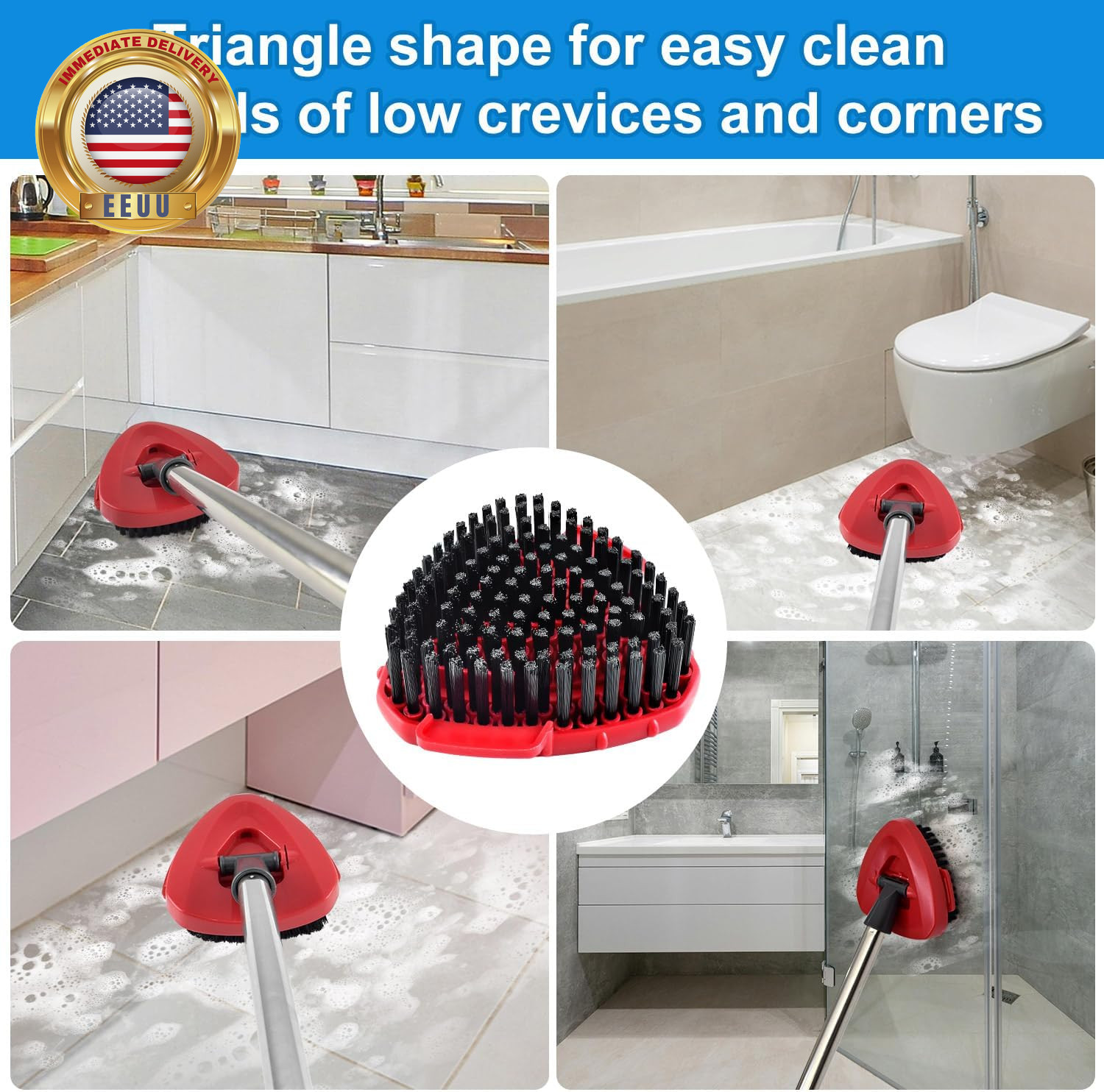 2 Pack Upgrade Scrub Brush Replace Heads Compatible with O Cedar Easywring Rinse