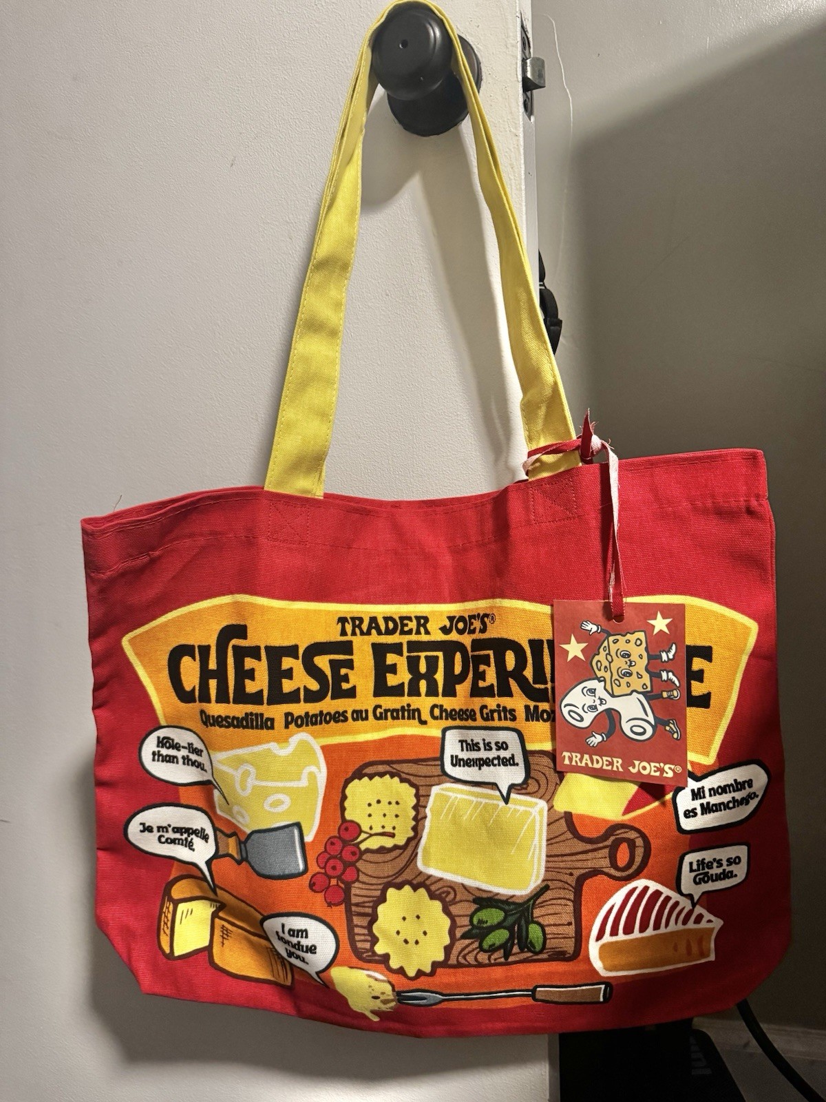 Trader Joe’s Cheese lovers- Foldable Canvas Reusable Shopping Bag Pop Art