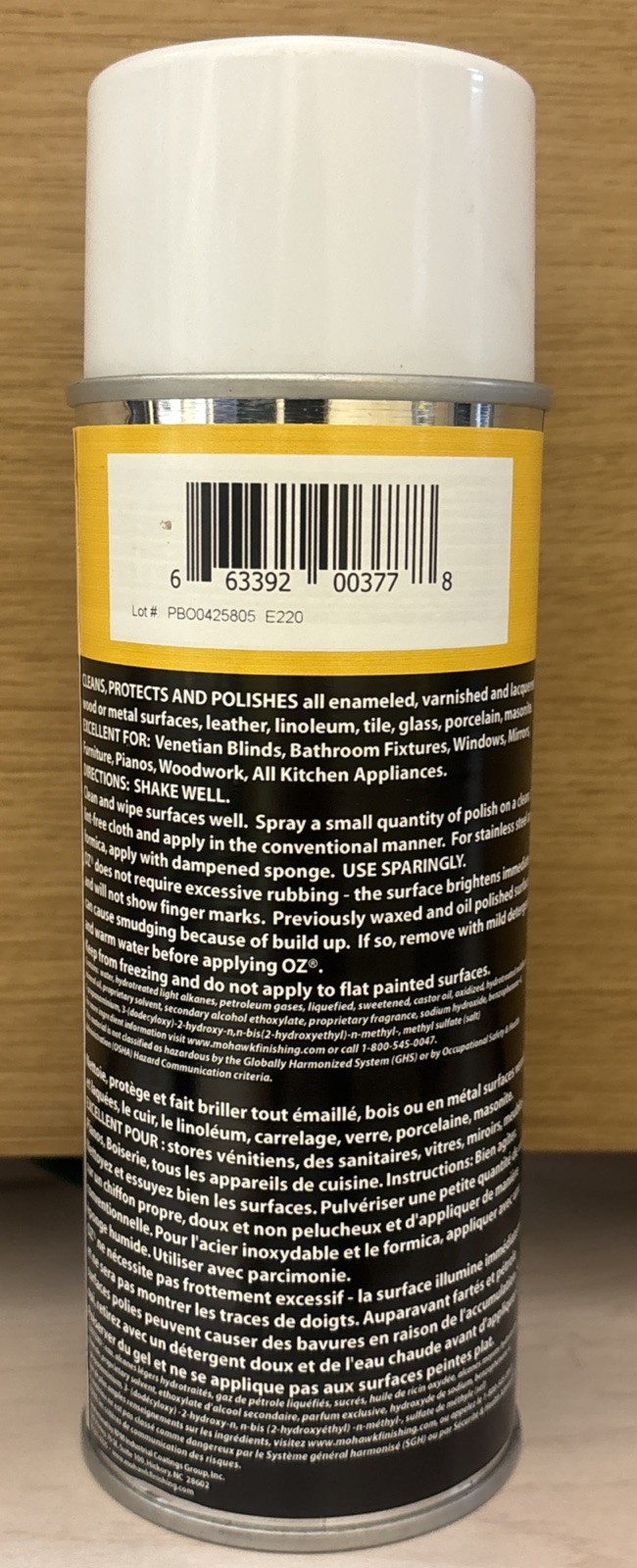 13 Ounce Mohawk Finishing Furniture Polish Aerosol Anti Static Spray Cleaner