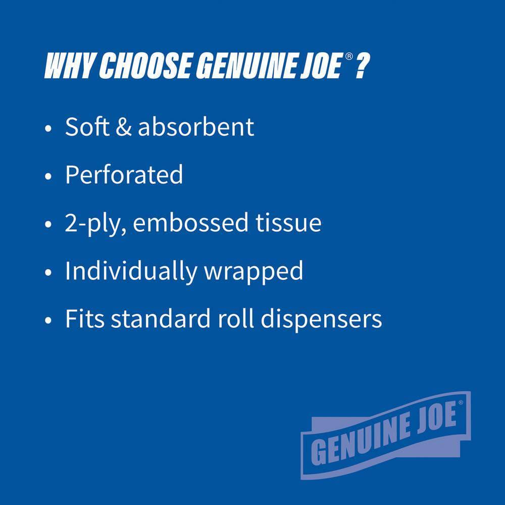 Genuine Joe Bath Tissue 2-Ply 400Sht/Roll 4″x3.15″ 96Roll/CT WE 2540096