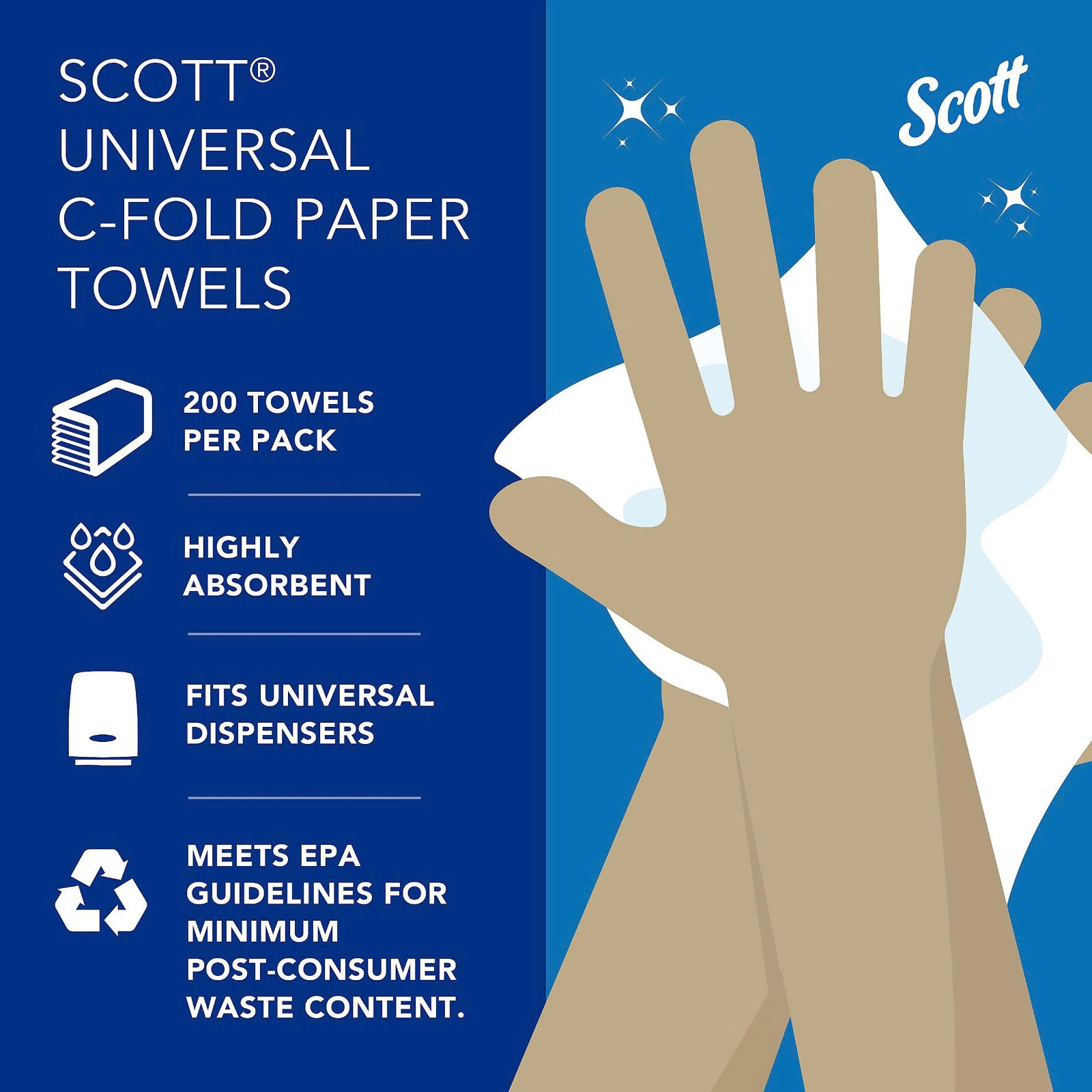 Scott Essential C-Fold Paper Towels, 12 PacksCase, 200 Sheets Each ( 01510 )