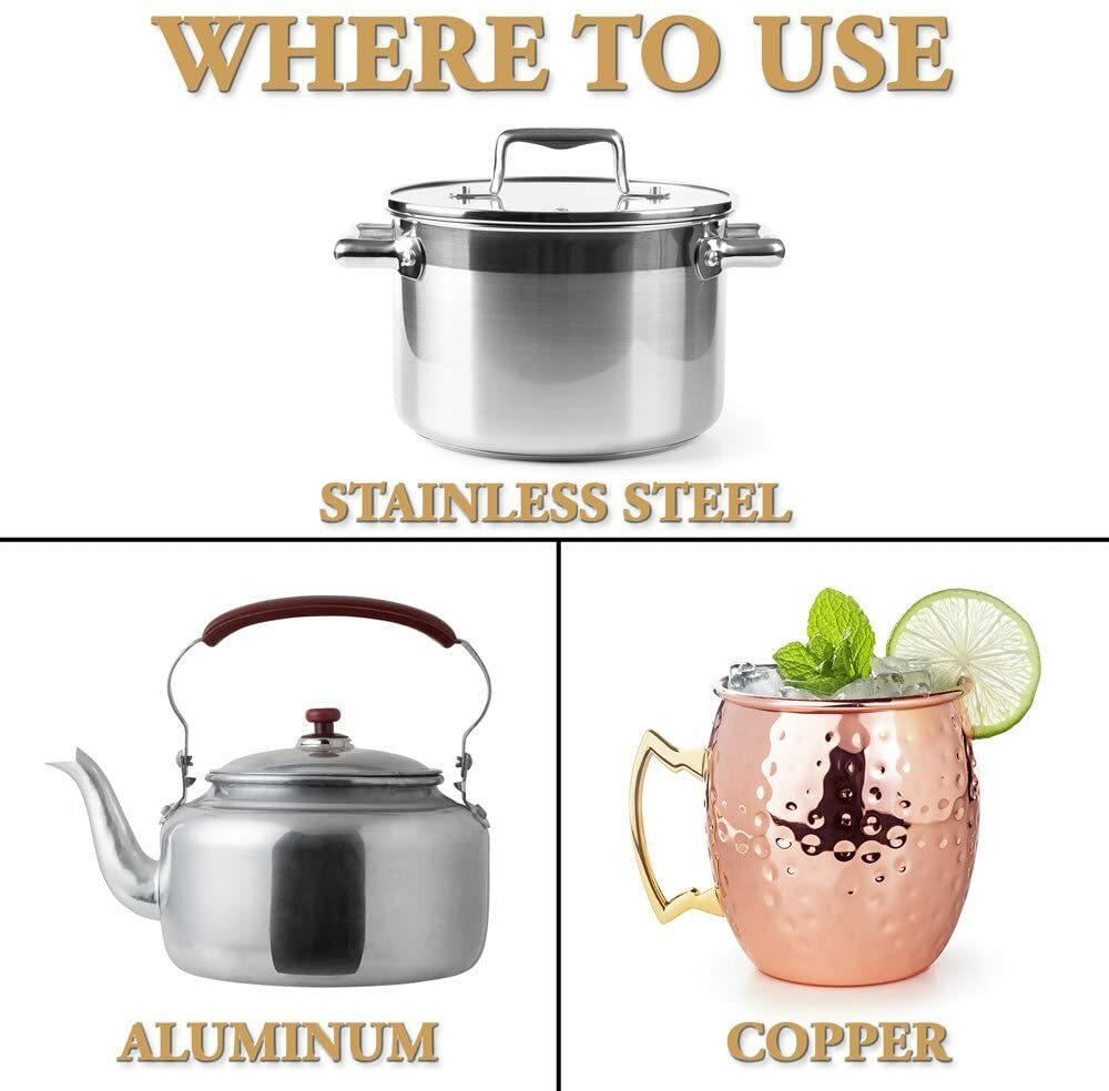BRASSO Metal Polish Cleaner brass copper stainless chrome aluminum pewter 76523