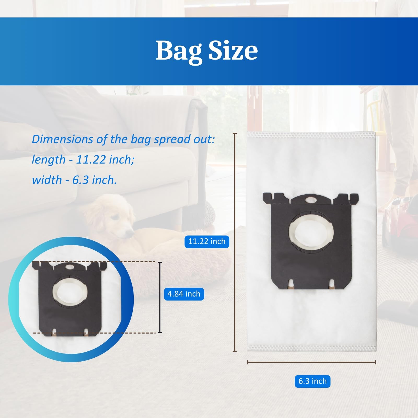 10 Pack Replacement Vacuum Bag Compatible For Electrolux S Bag Classic El200f El