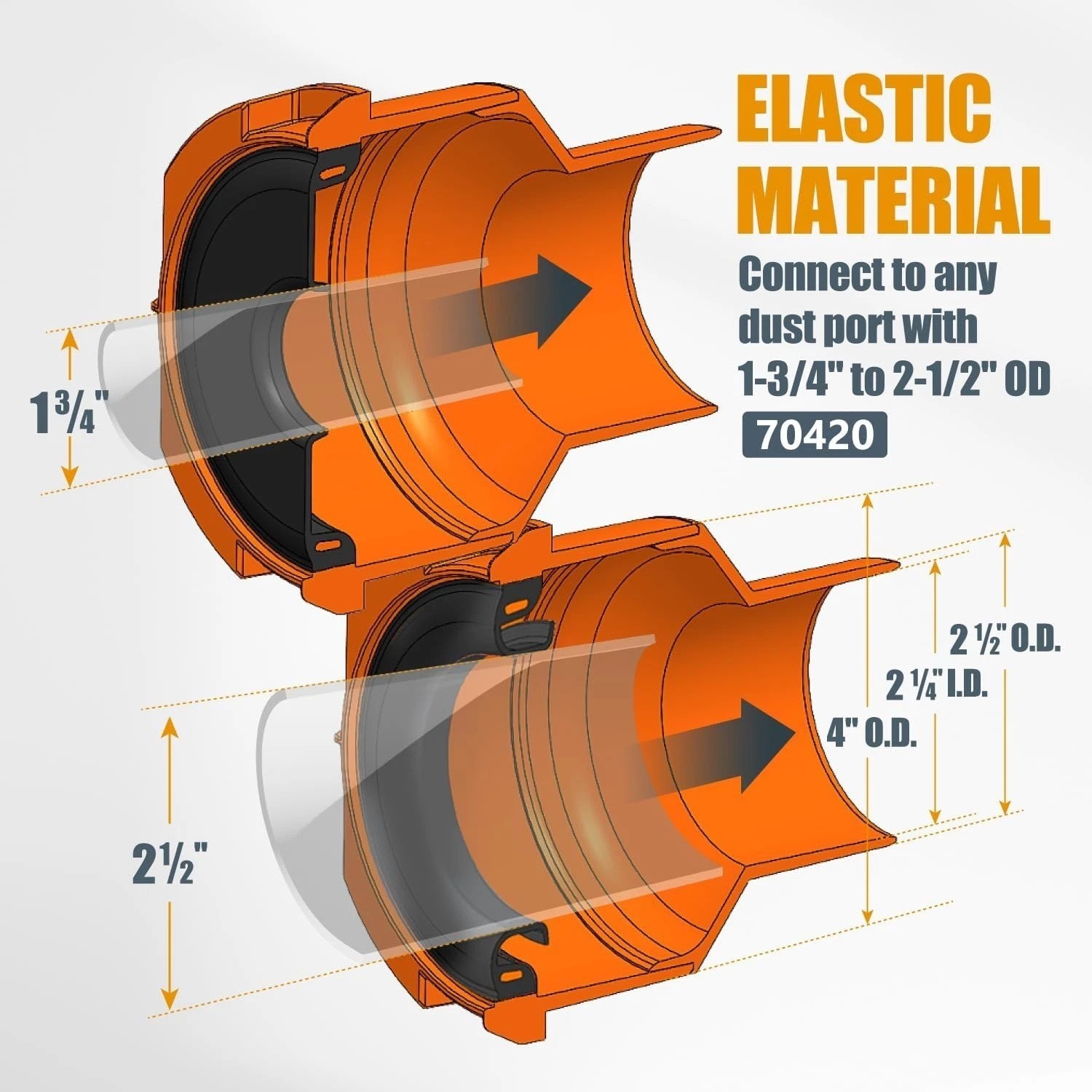 Heavy-Duty 10Ft Dust Collection Hose + 4 Adapters for Optimal Workshop Cleanup