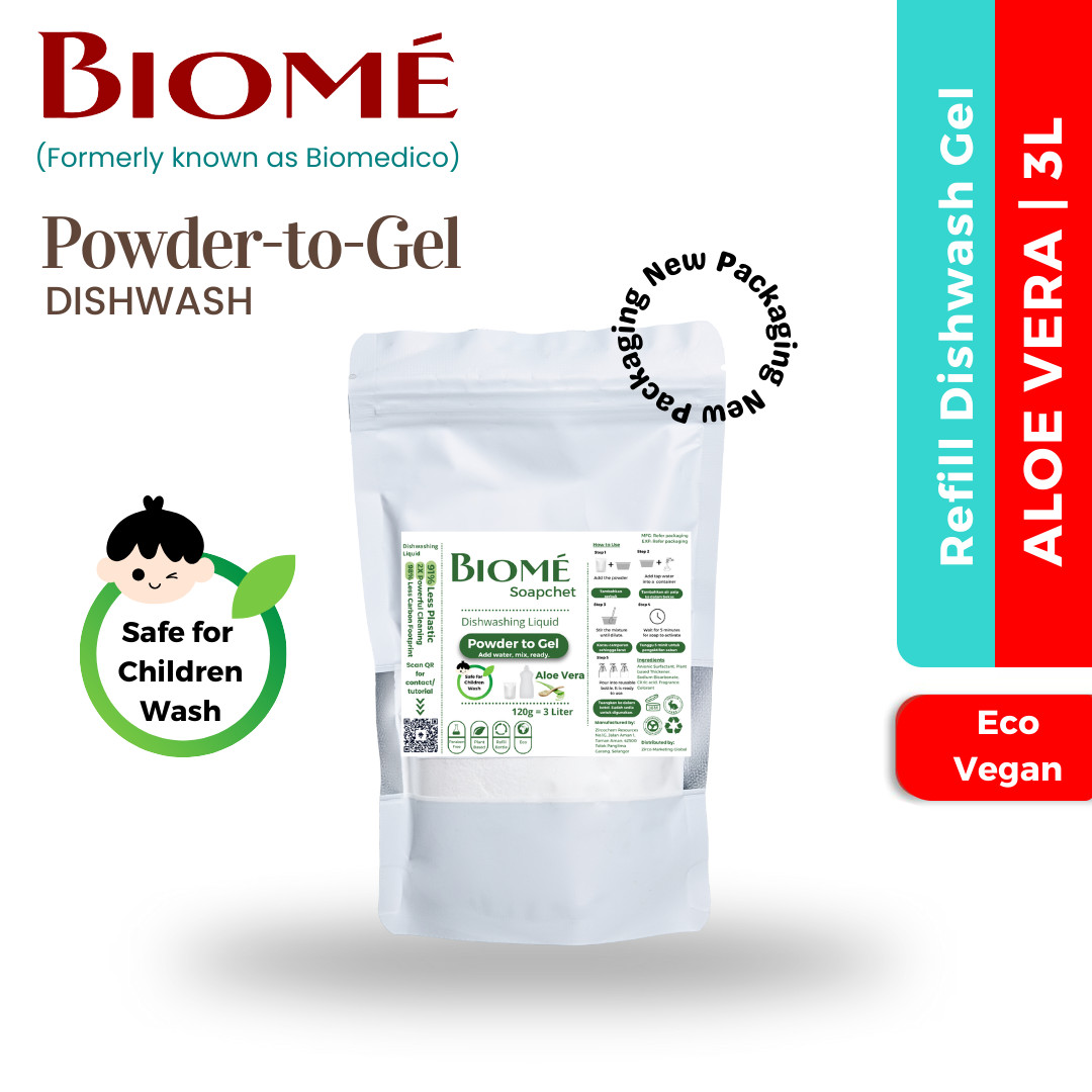 [8 Pack] MALAYSIA Powder-to-Gel Dishwash Soap 120g – 101 fl oz [Free Shipping]