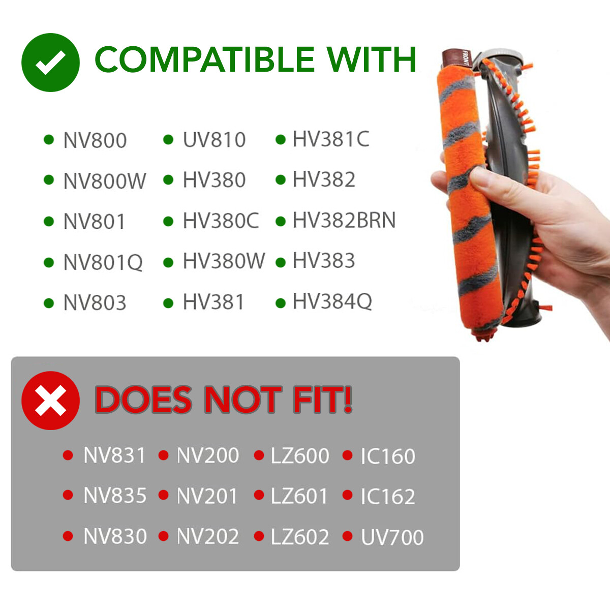 MaximalPower Non-OEM Roller Brush for Shark NV800 & HV380 Series Vacuum Cleaners