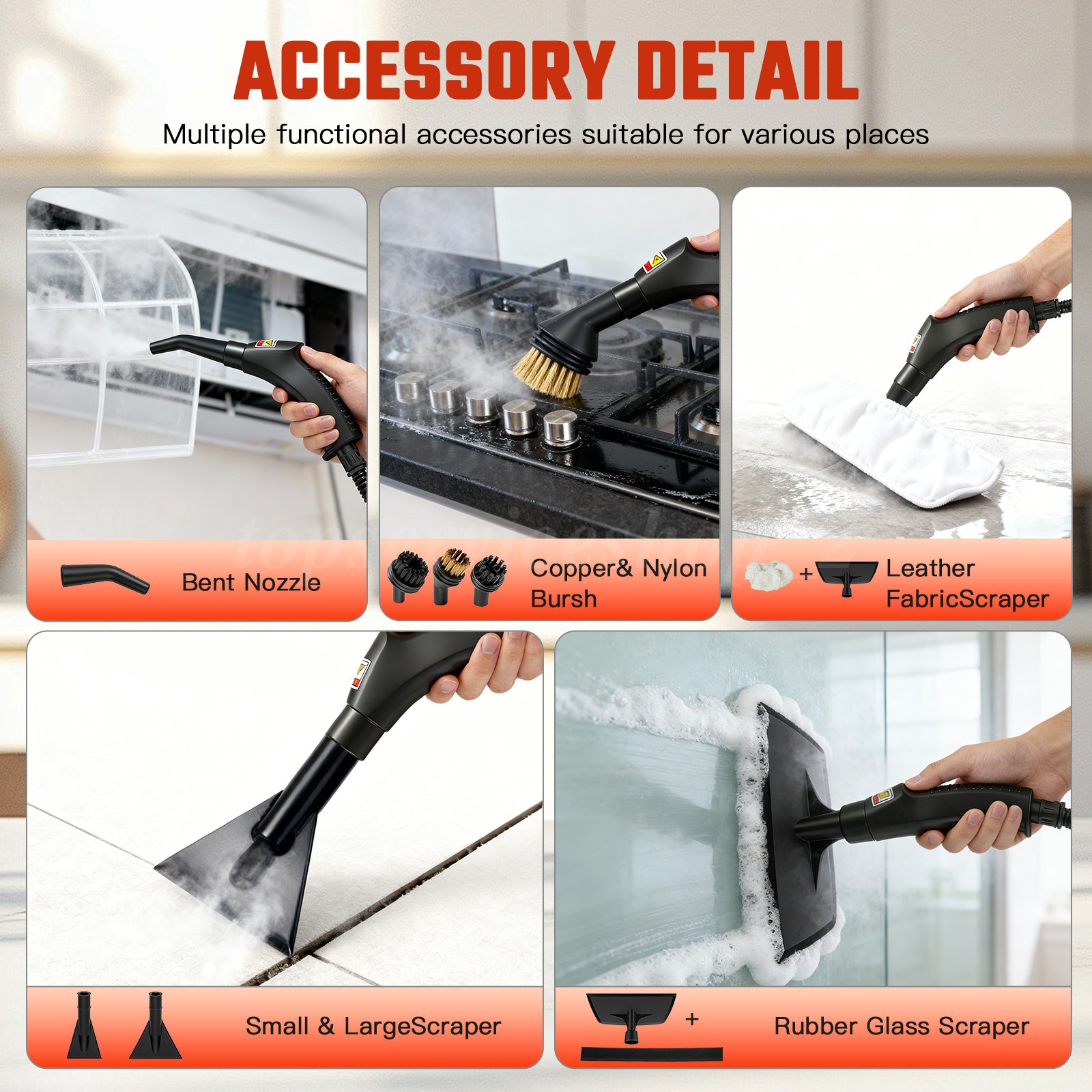 Handheld Steam Cleaner Car Detailing Cleaning Machine Vehicle Auto Washer 2500W