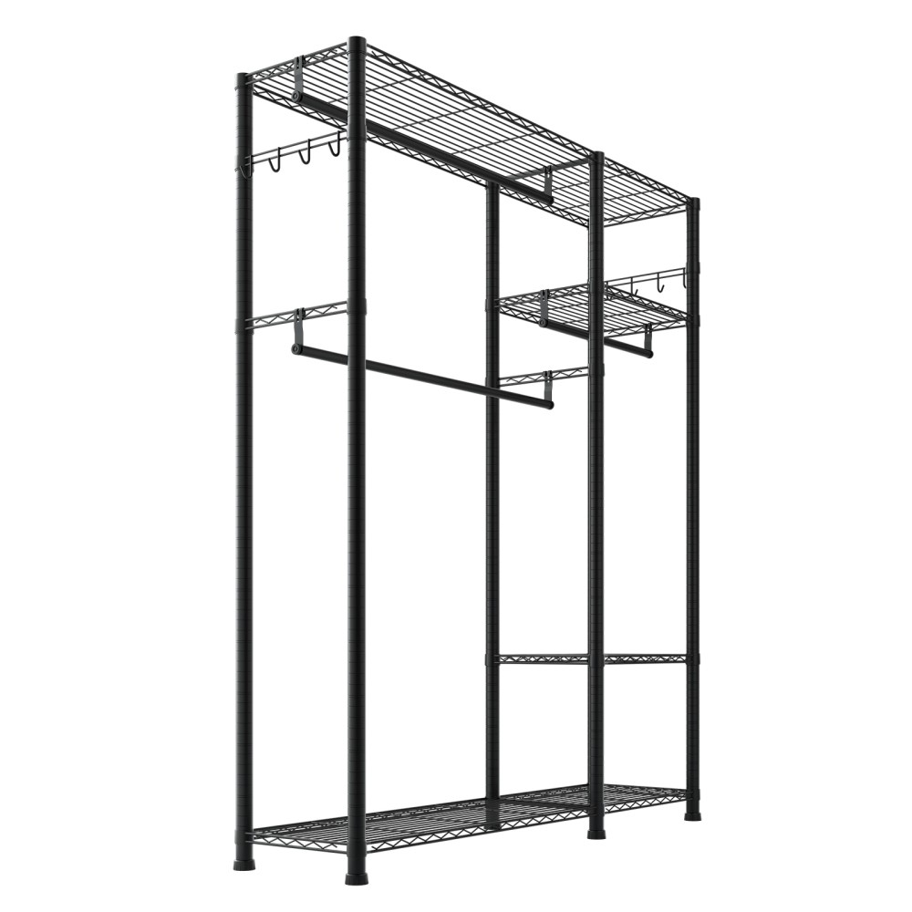 6 Adjustable Tiers Steel Frame Garment Rack, 800 lbs Load Capacity
