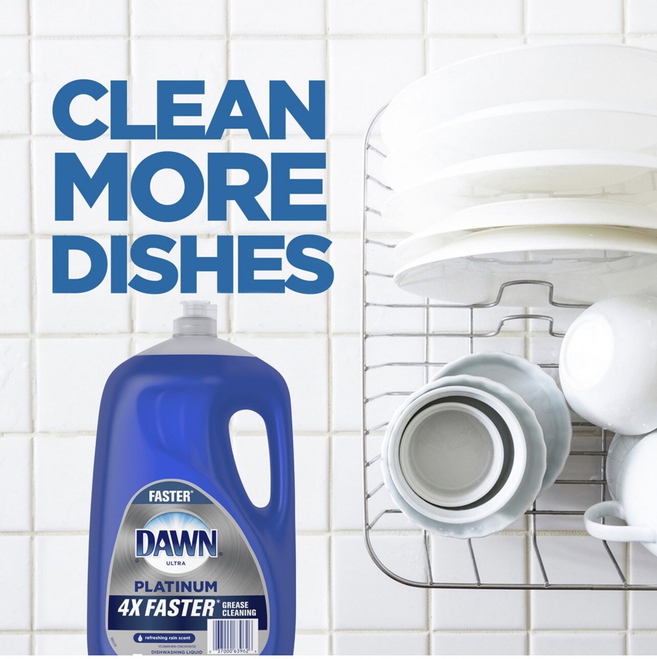 Dawn Platinum Dishwashing Liquid Dish Soap, Refreshing Rain 90 Fl oz.
