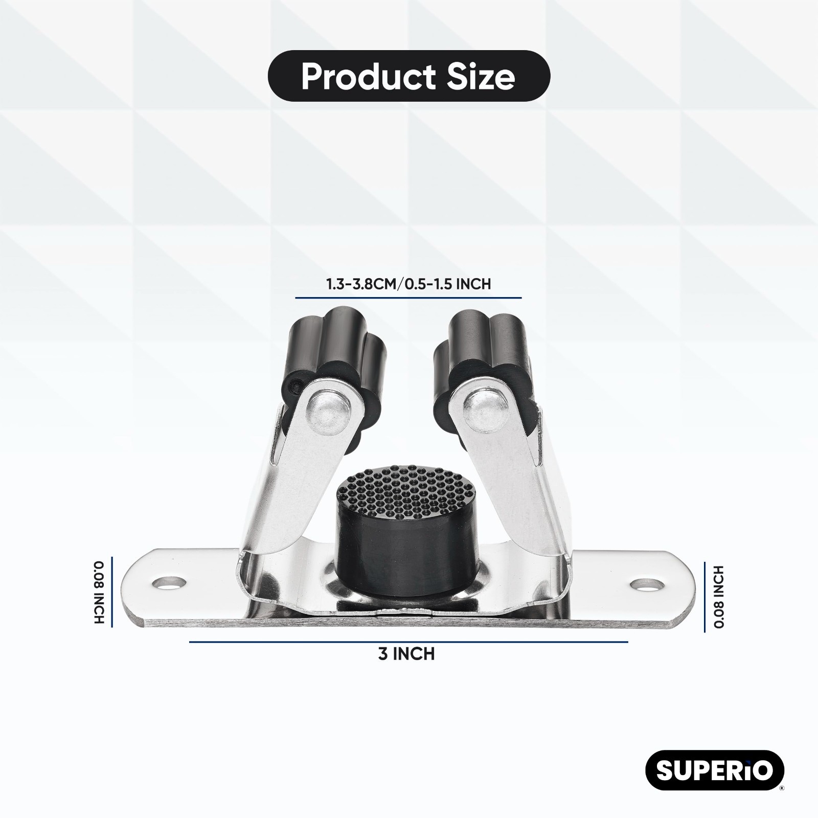 Superio Mop and Broom Holder, Wall Mount Heavy Duty, Single Piece Hooks Set