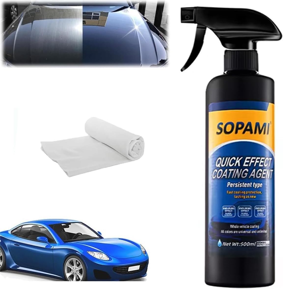 Sopami Ceramic Paint Sealant Coating Spray Max Gloss Hydrophobic Wax Car RV Boat
