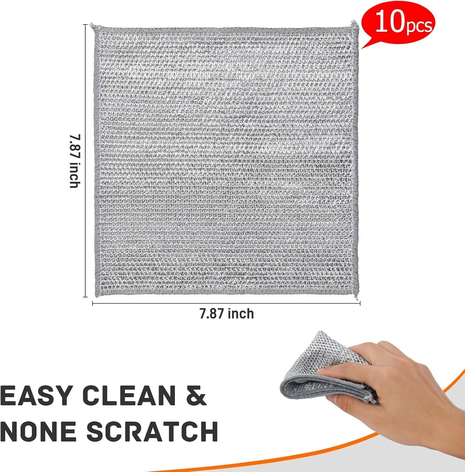 10Pcs Multipurpose Wire Dishwashing Rag Scrubbing Pads Cleaning Cloths Miracle