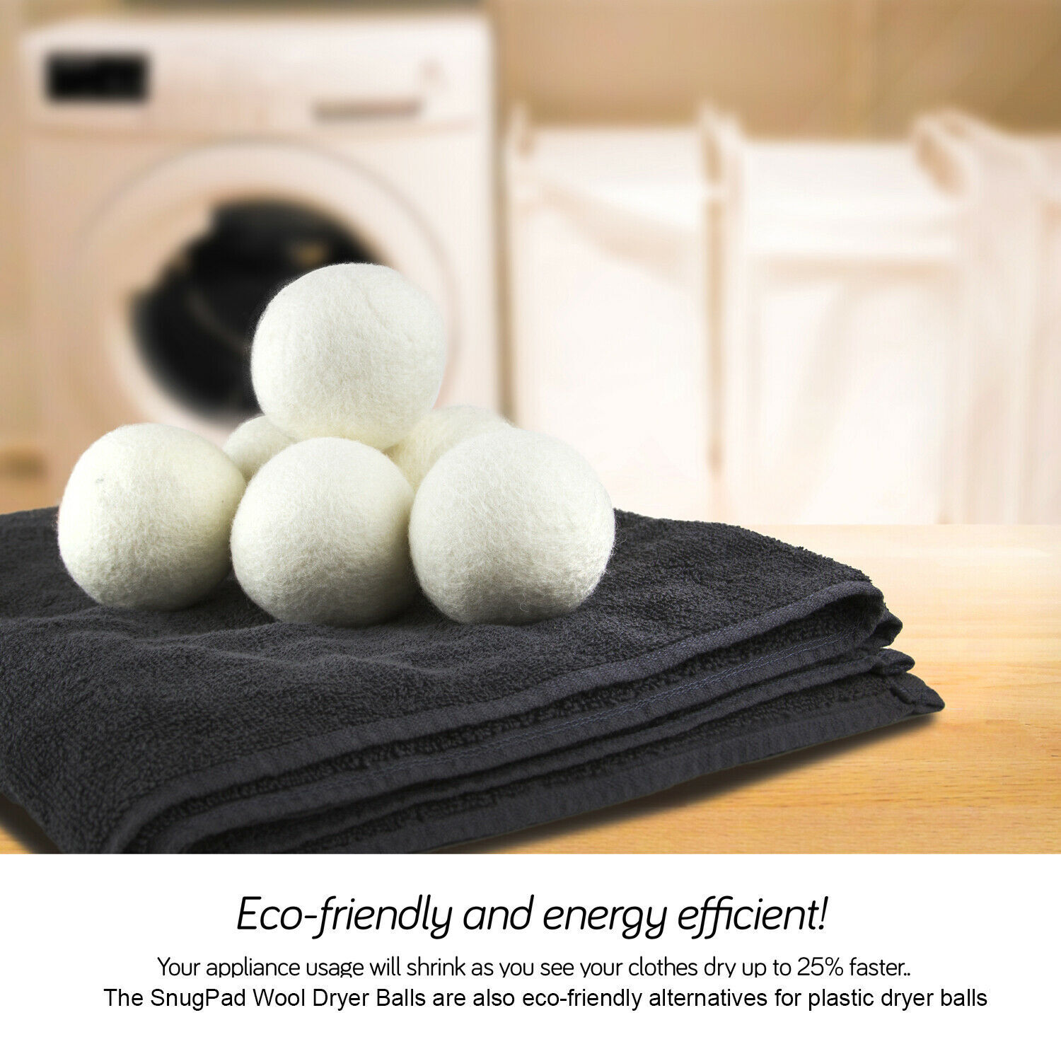 7 Wool Dryer Balls 100% Organic Wool Natural Laundry Fabric Softener new USA