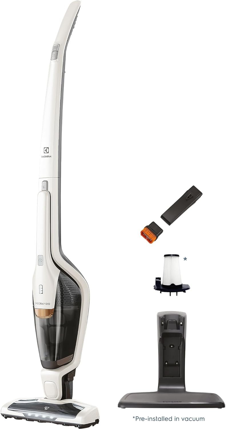 Ergorapido Cordless 2-in-1 Vacuum Cleaner with High Suction Power and 180° Ea…