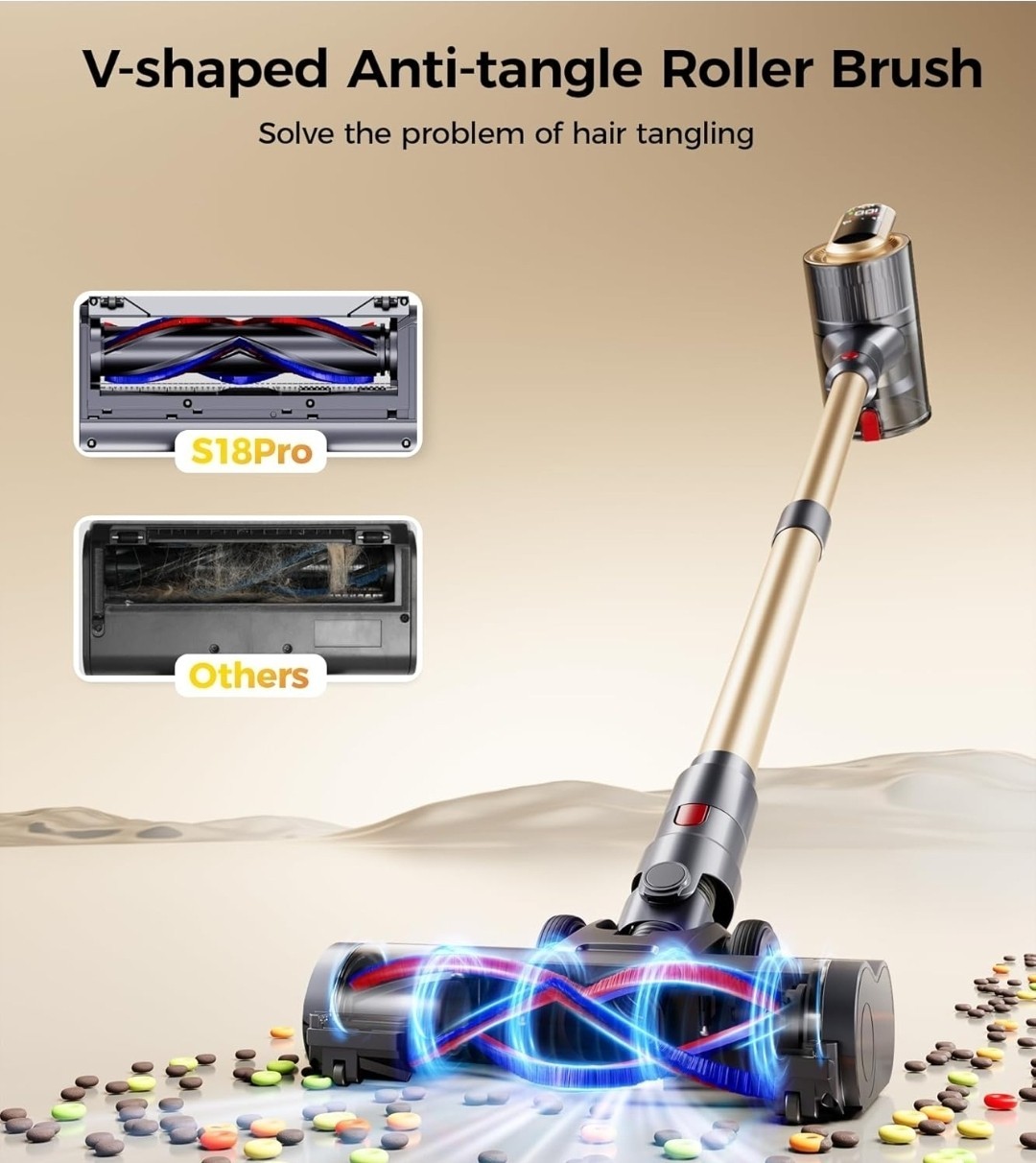 MOOSOO Cordless Stick Vacuum Cleaner Lightweight Carpet Floor Pet Hair XL-618A