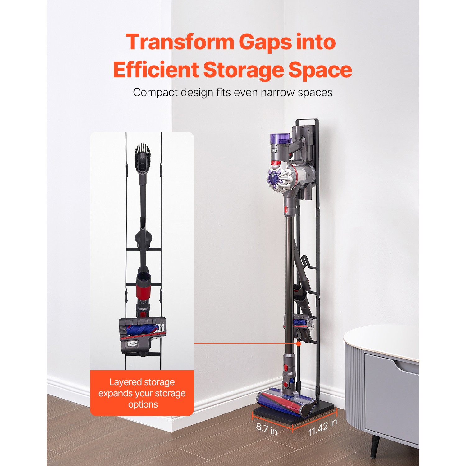 Vacuum Stand for Dyson V15 V11 V10 V8 V7 DC74 Stable Storage Bracket Holder
