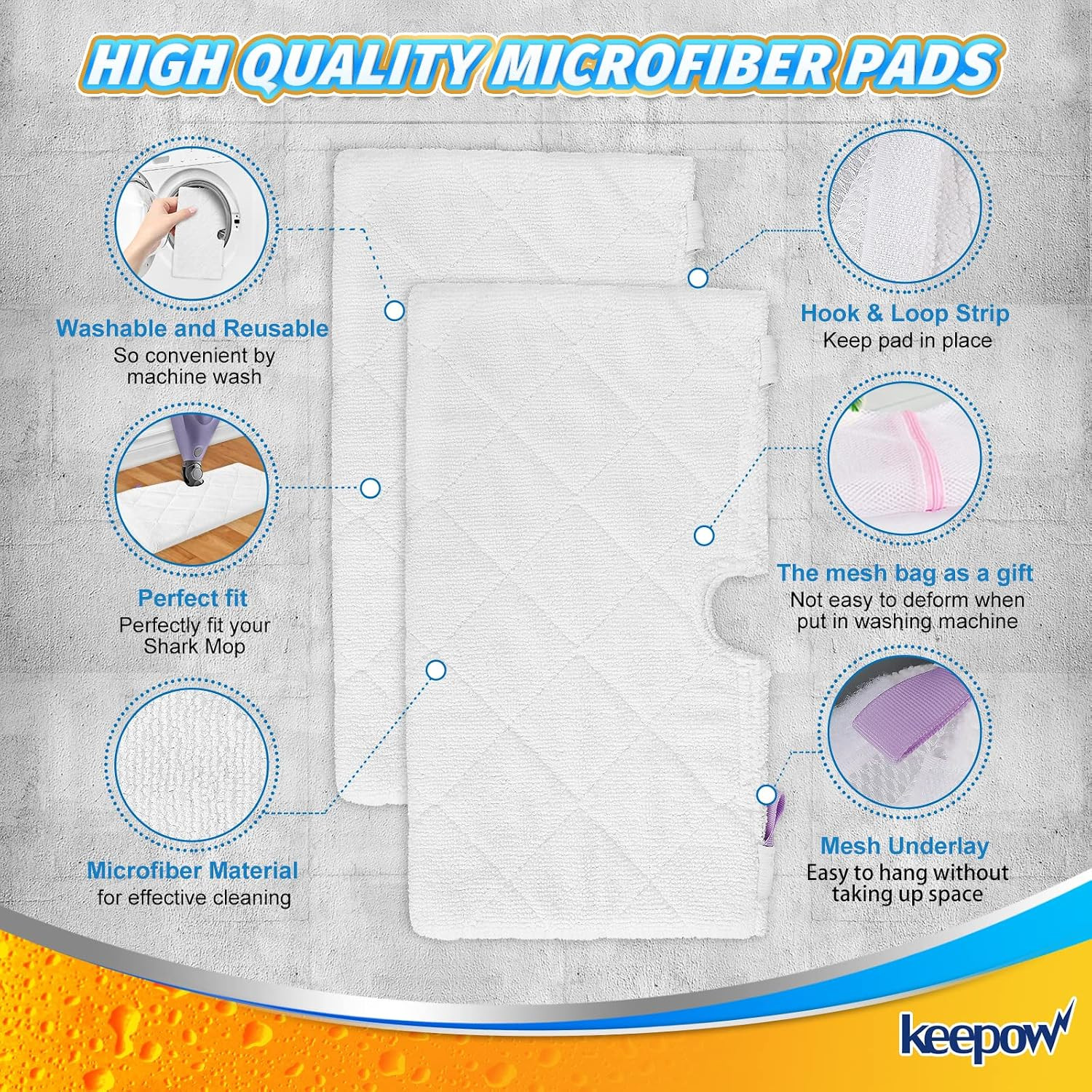 Steam Mop Replacement Pads for Shark Steam Pocket Mop S3500 Series S3501 S360…