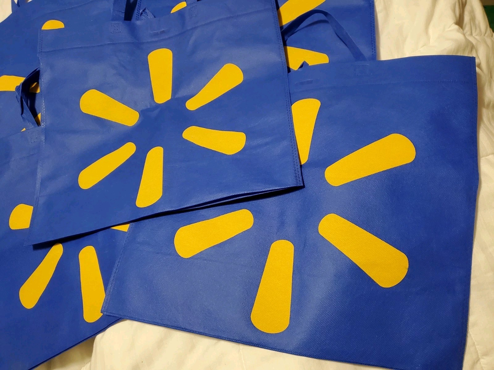 5 Lot Lg Rare Purple? New Walmart Reusable Shopping Bags 18″x16.5 x 6.5″ Reverse