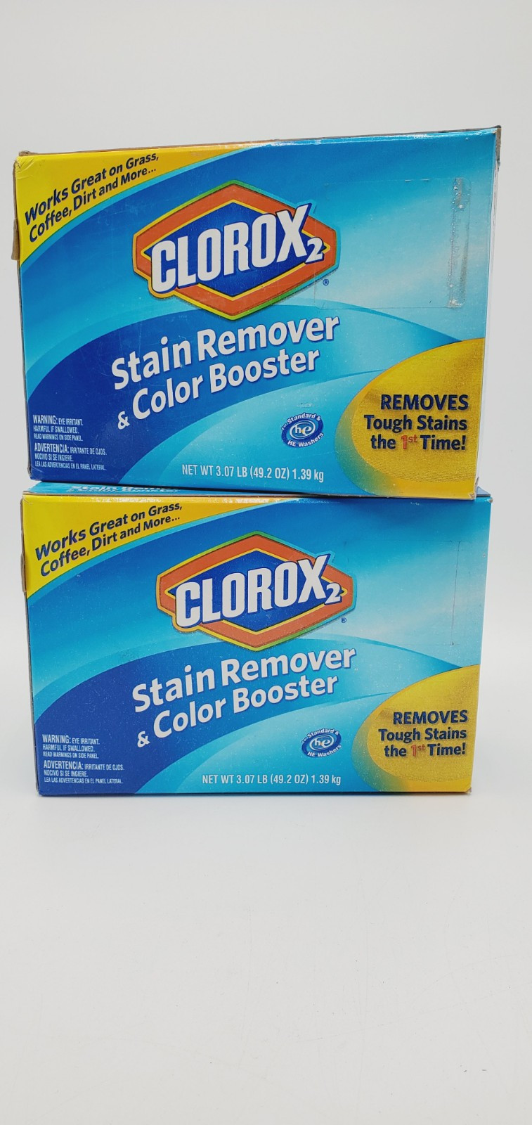Lot Of 2 Clorox 2 Laundry Stain Remover and Color Booster Powder 49.2 oz