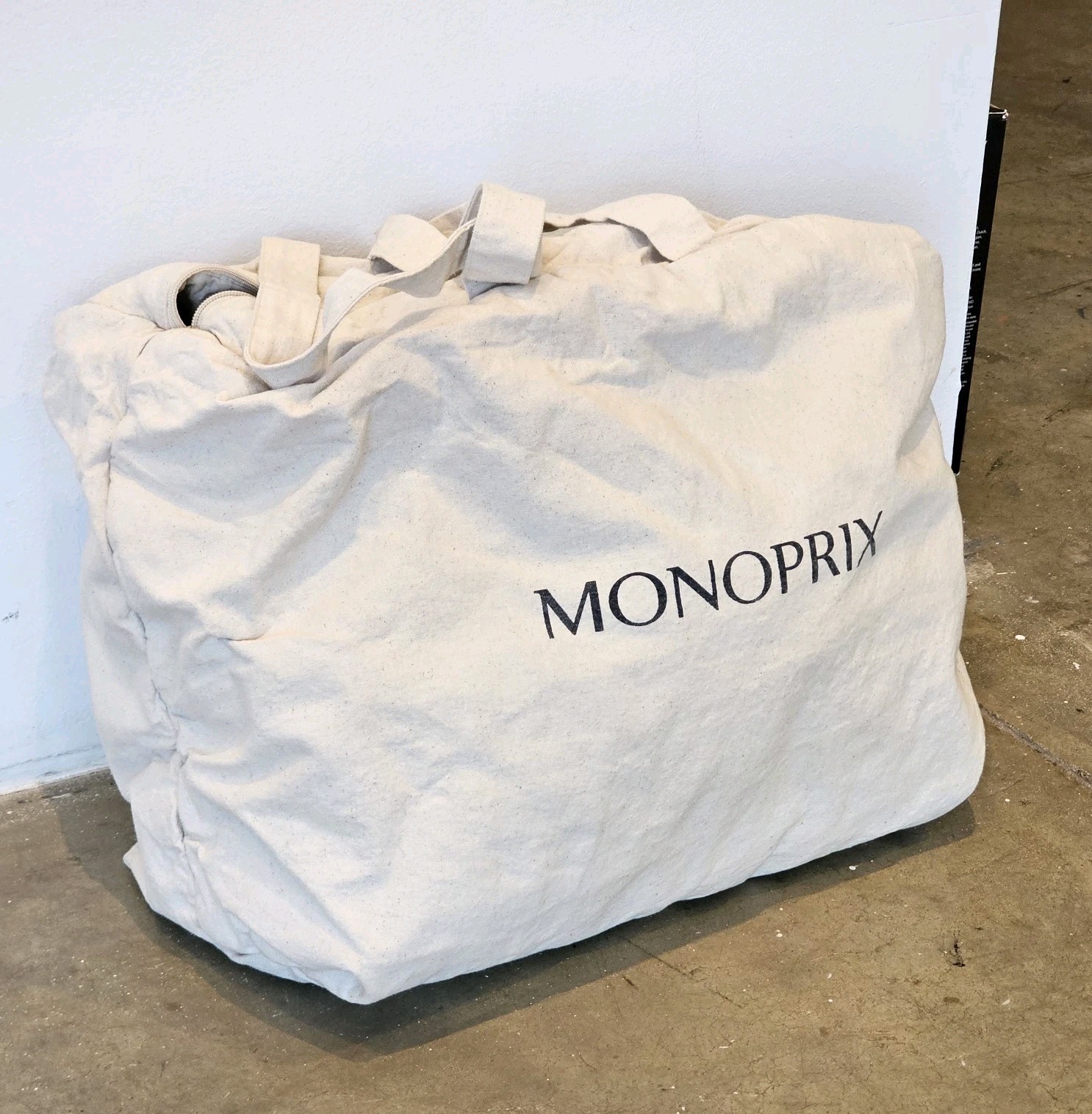 Monoprix Reusable Shopping Bag Tote, Insulated/Padded, Cotton, Made In Paris