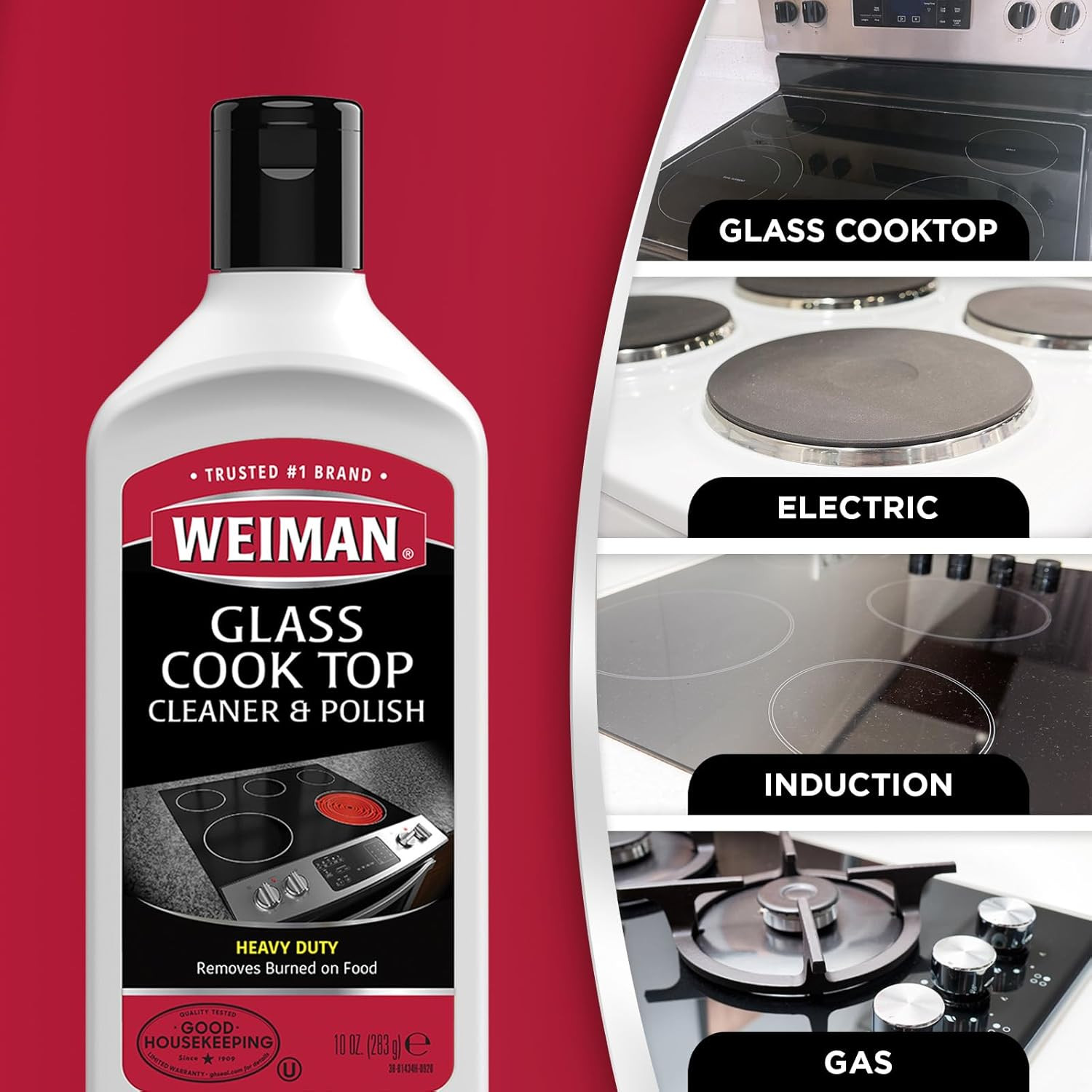 Weiman Cooktop Cleaner Cream 10 Ounce Non Abrasive Cleaning Tools Set
