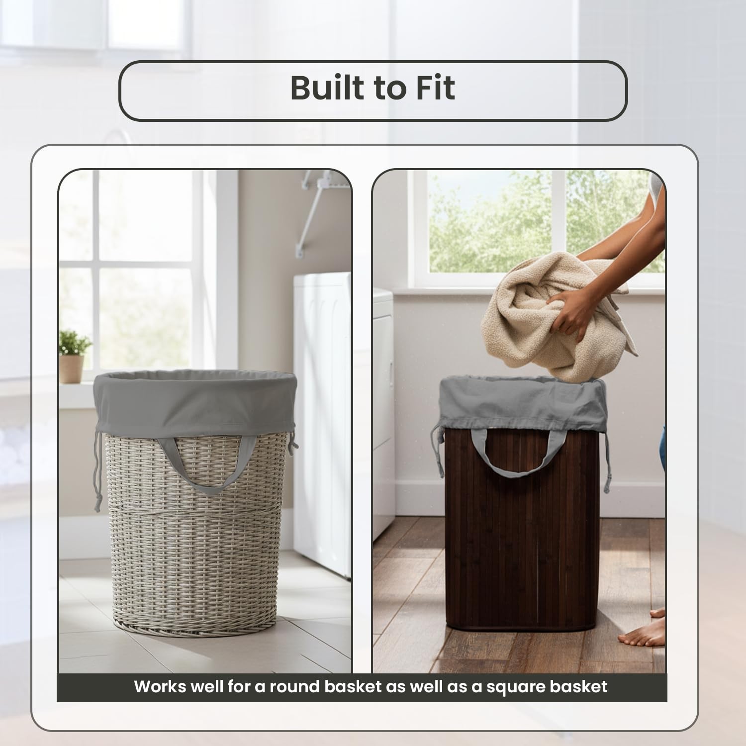 LFH Home Cotton Rich Canvas Extra Large Laundry Bag with 28”x40”, Grey