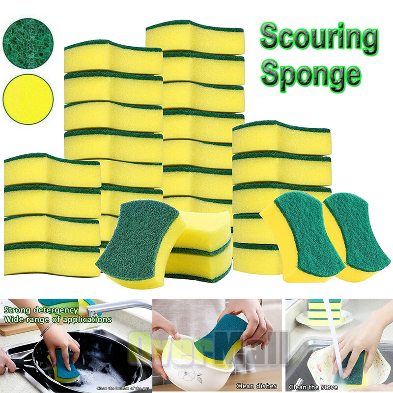 6-72 pcs Scrub Scrubbing Sponges Kitchen Cleaning Non-Scratch Stove Dish Sponge