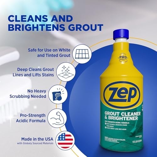 Grout Cleaner 32 Ounce Liquid Acidic Formula Tile Floor Stone Deep Stain