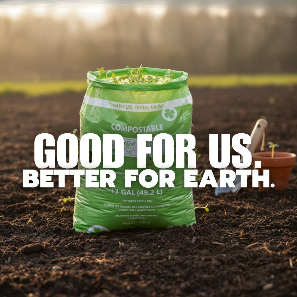 Compostable Trash Bags 13 Gallon / 49.2 Liter, 50 Count AllCompost
