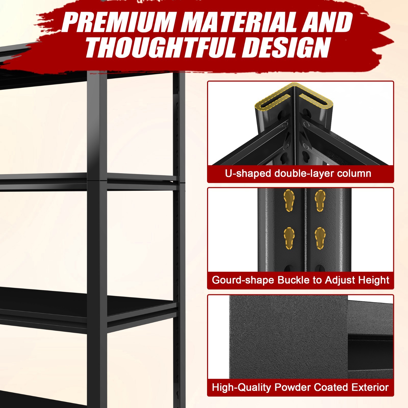 84” Garage Storage Shelves 3000lbs Heavy Duty Garage Shelving Utility Rack