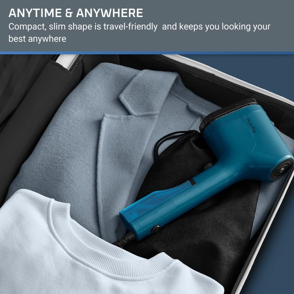 PurePop Handheld Steamer for Clothes 1.5 Lbs 15 Second Heatup, 2.3 Oz Capacit…
