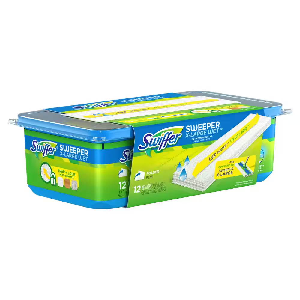 Sweeper XL Wet with Open Window Scent Wet Mop Pad Refills (12-Count, 2-Pack) Fre