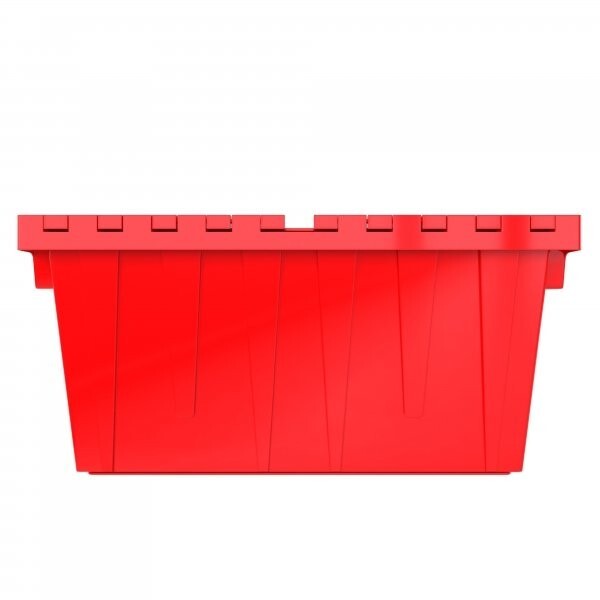 Heavy-Duty Attached Lid Tote (L)12 Gallon Made in USA 1.7 CU. FT 500lb Stackable