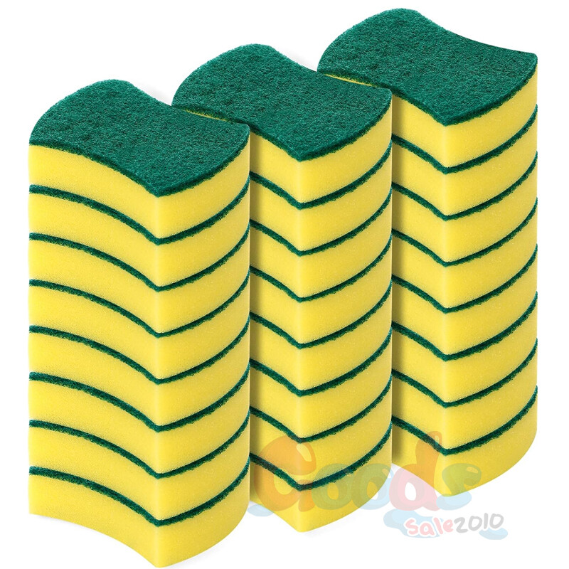 6~30/60PCS Non-Scratch Scrub Sponges Washing Dishes Cleaning Kitchen Dish Sponge