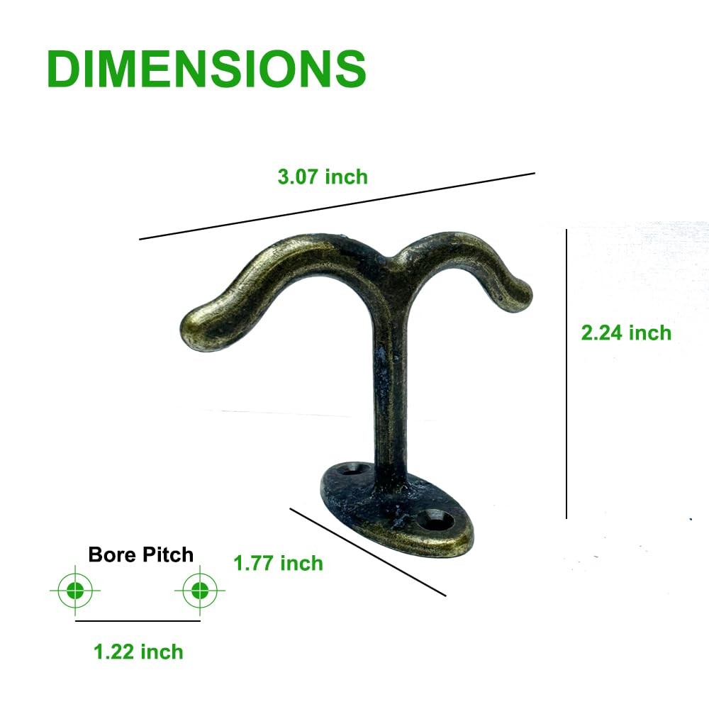 10 PCS Antique Bronze Zinc Alloy Ceiling Double Hook Under Cabinet Shelf