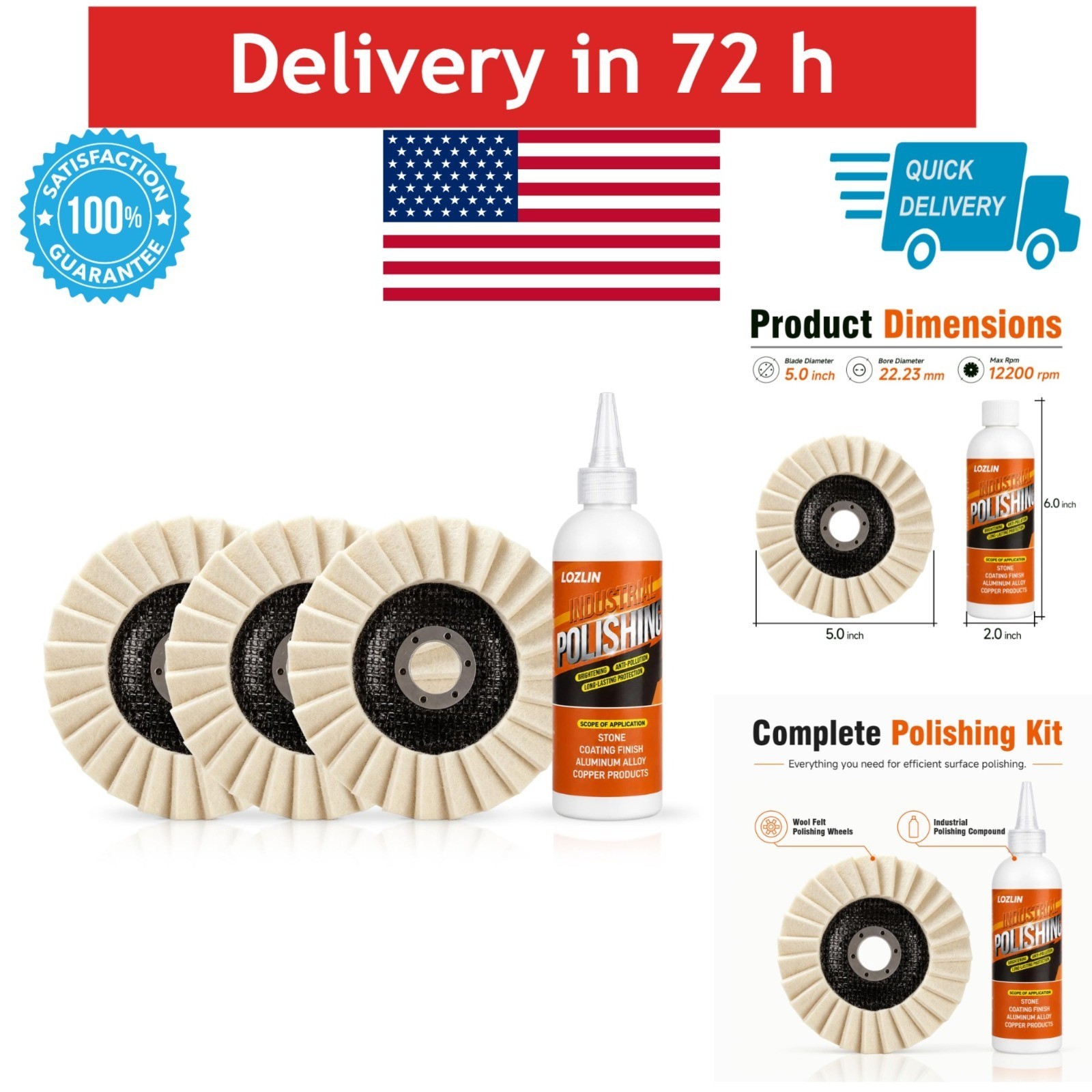 LOZLIN Polishing Paste for Granite Marble Quartz Countertops