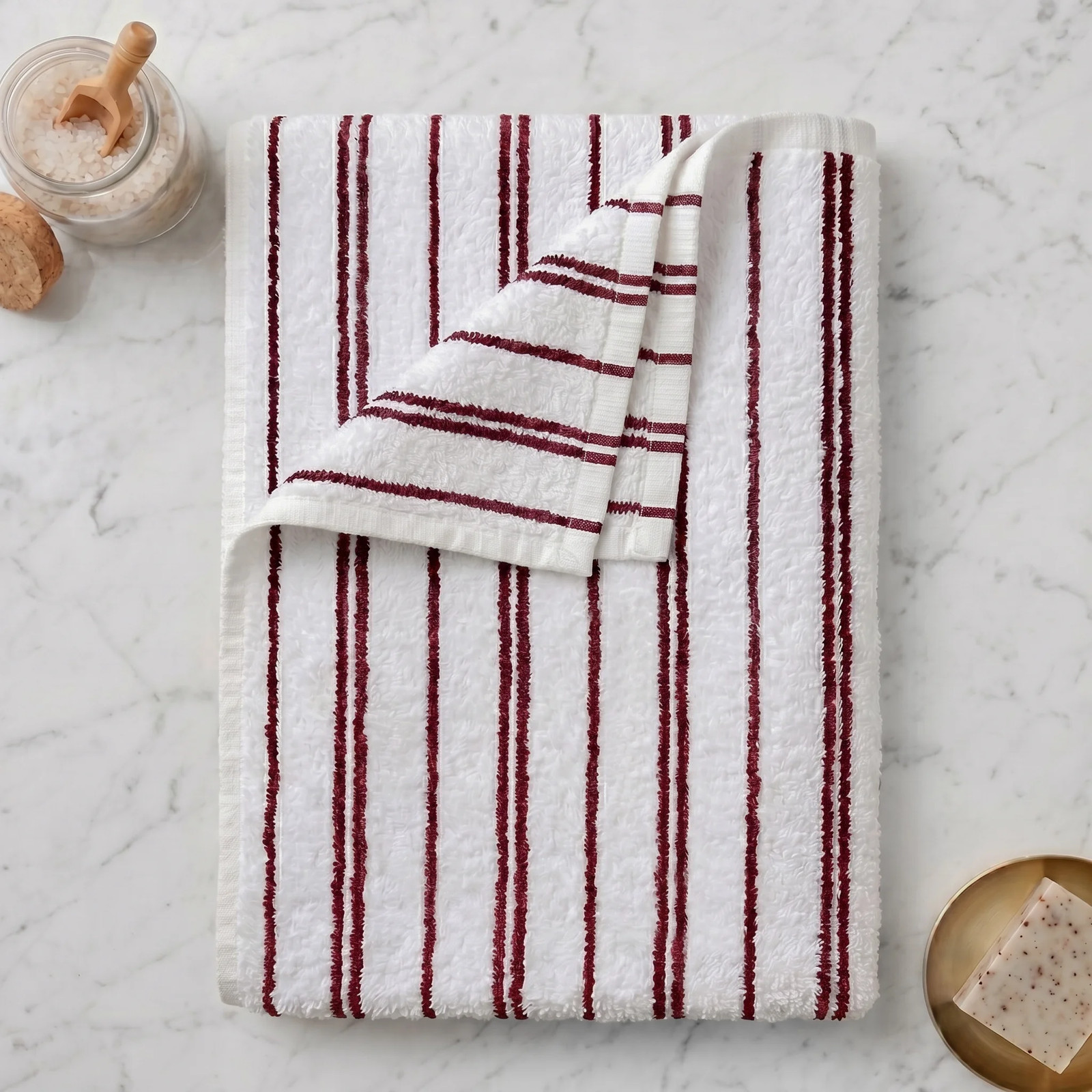 Mainstays Basic Striped Bath Towel, Soft 100% Cotton and Highly Absorbent Bath T