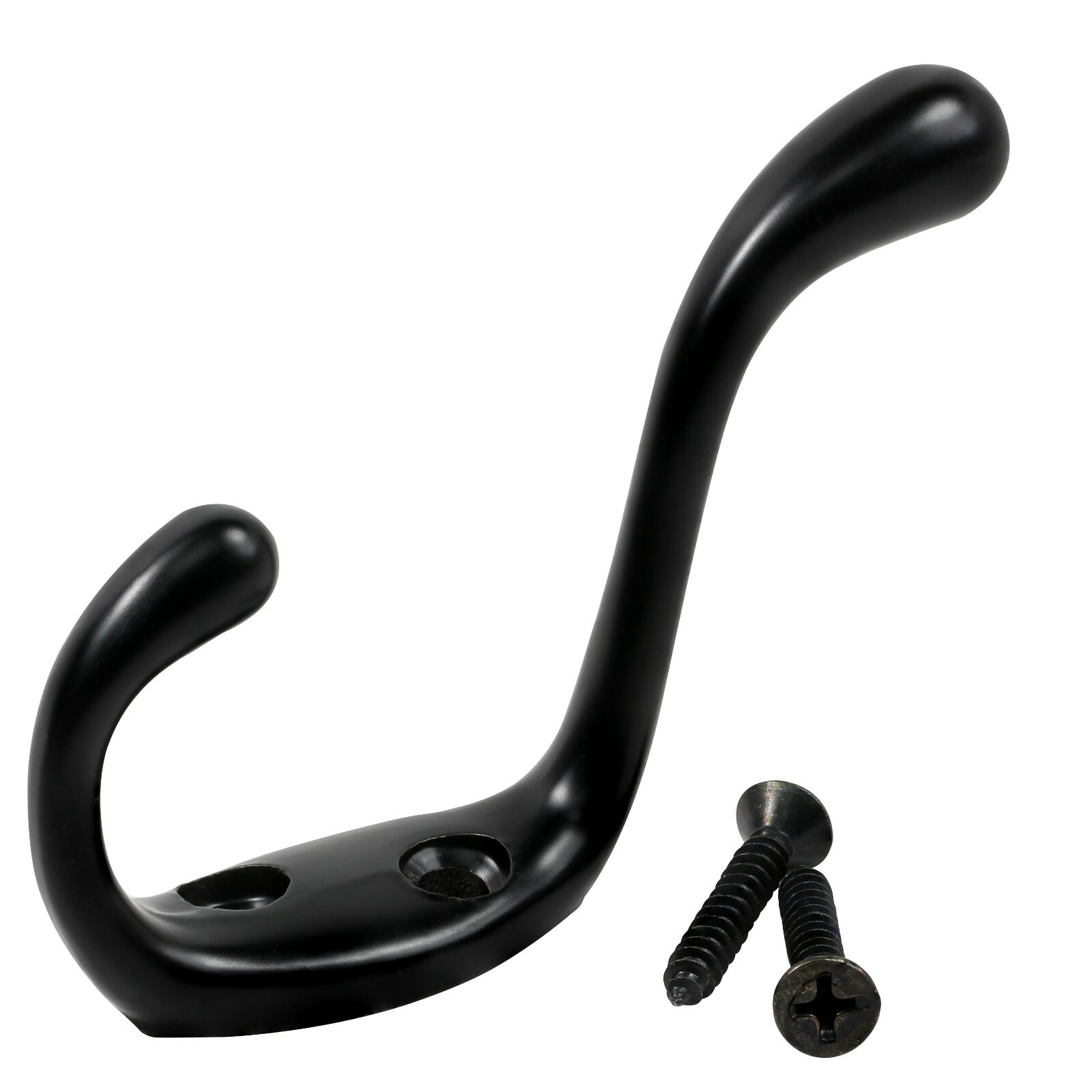 25 Pack Rok Heavy Duty Black Home Wall Closet Towel Coat Double Hook Hanger
