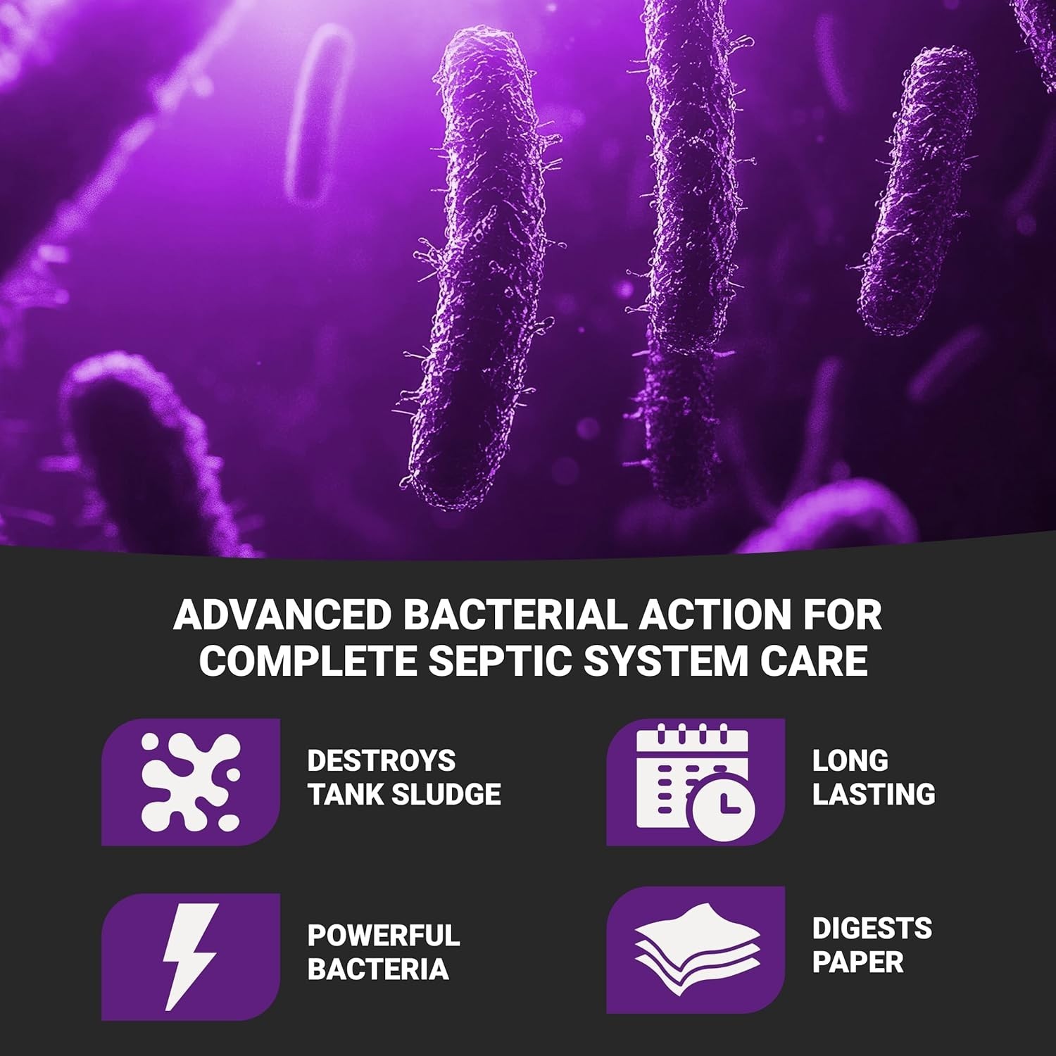 Septic Tank Treatment: Removes Clogs, Environmentally Friendly Bacteria Enzym…