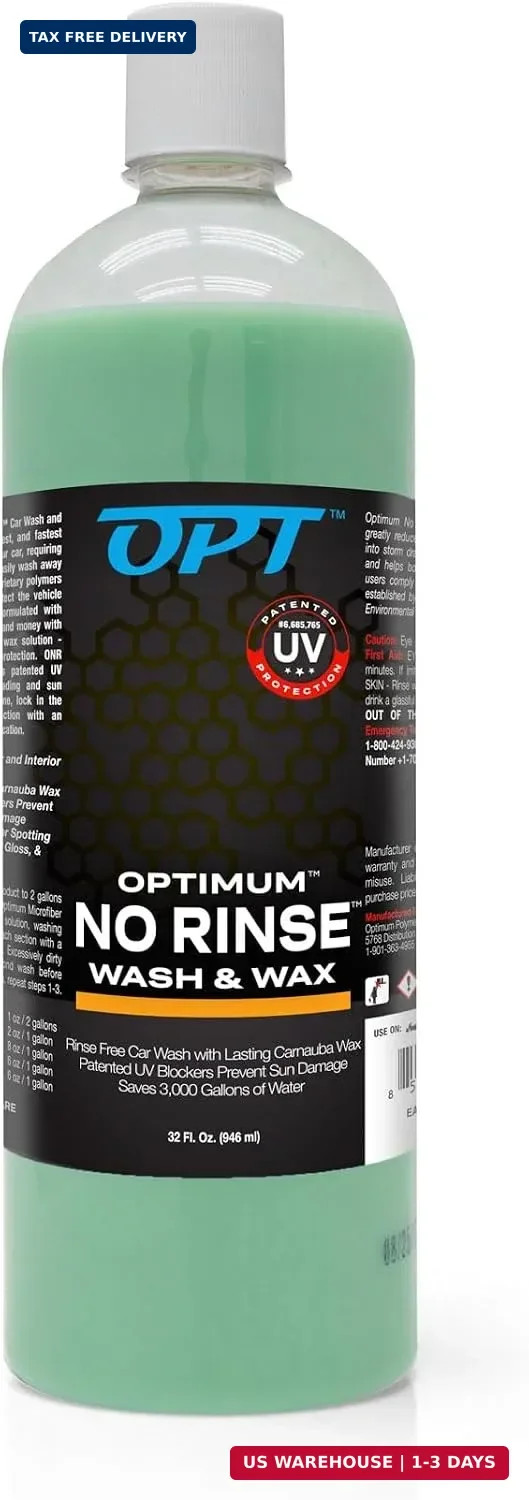 Optimum No Rinse Wash and Wax – Rinseless Car Wash Formulated with Carnauba Wax